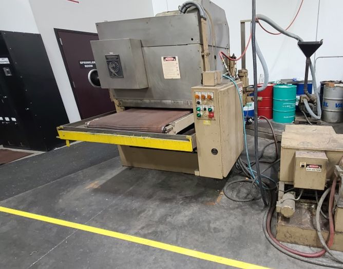 37″ Timesavers 137-2HCMW Dual Head - Wet Type Belt Sander, 1990 - Image 3