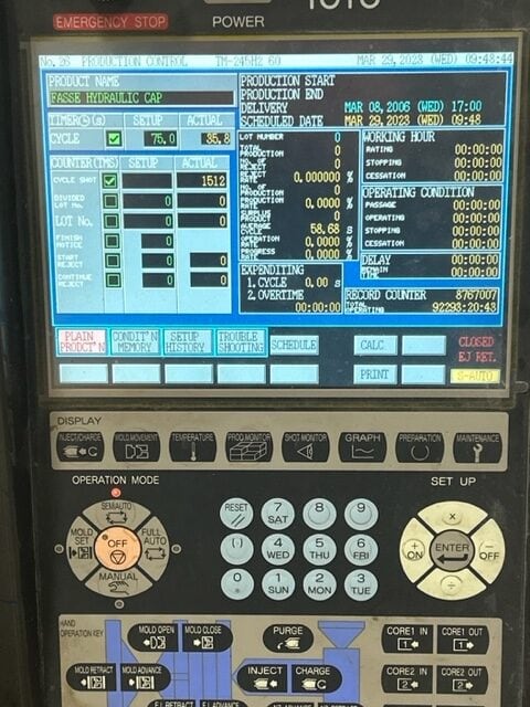 245 Ton 20.8 Oz Toyo TM-245H2 Injection Molding Machine, 2006 - Core Pull, Hydraulic Knockout, Robot Interface - Image 2