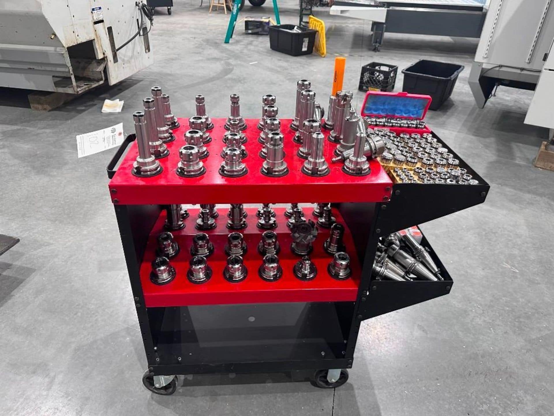 cart of cat40 tool holders and collects
