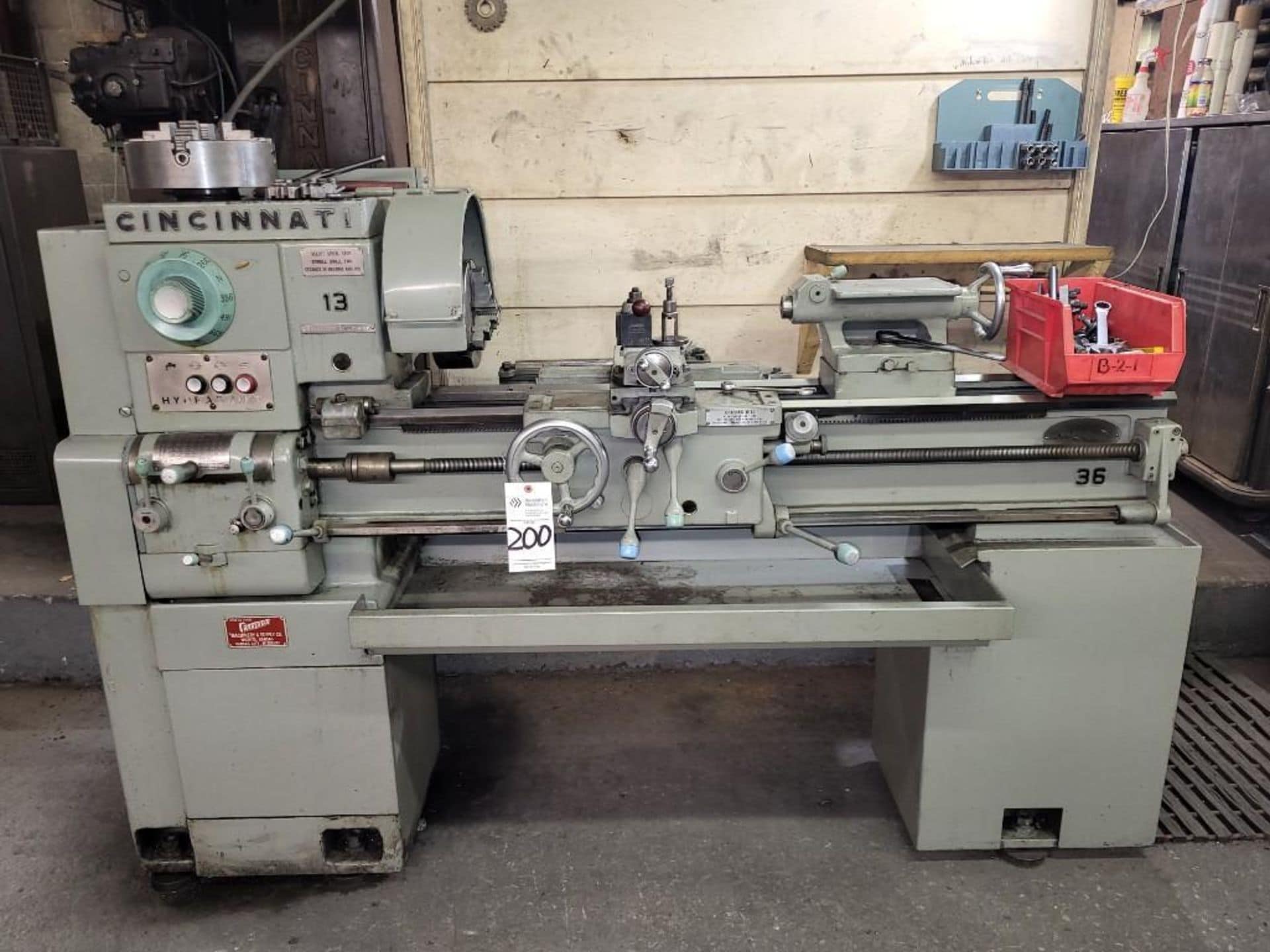 cincinnati 13 by 36 hydra shift toolroom lathe