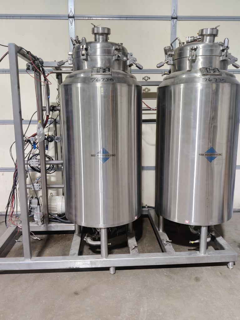 (x2) 100 Gallon Vertical Stainless Steel Tanks, Fermentation Skid, Jacketed, Agitated, 1997 - Image 8