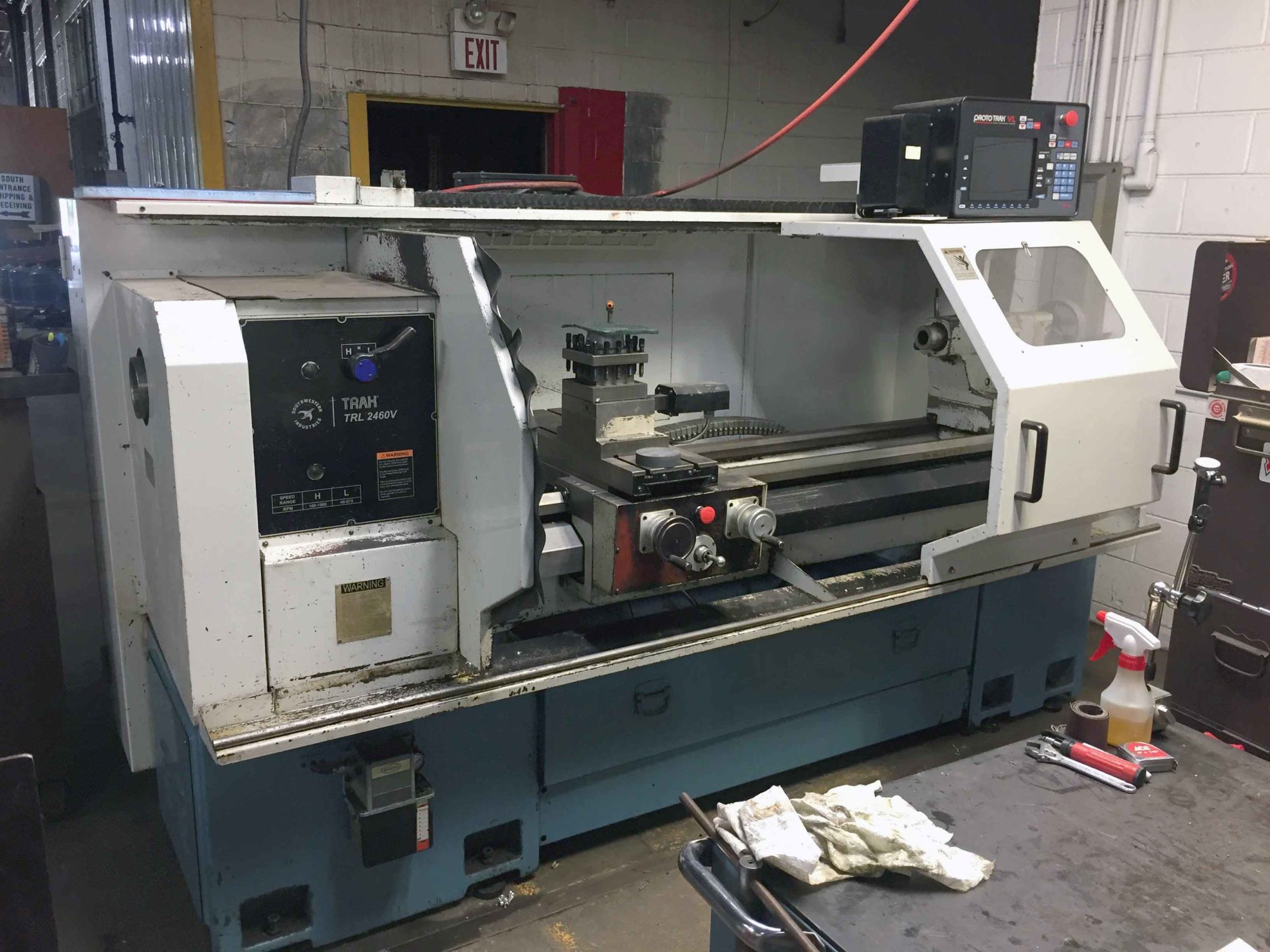 Southwestern Industries Trak TRL 2460V CNC Lathe, 2008 - Proto Trak CNC, Tailstock, Programmable Tool Post
