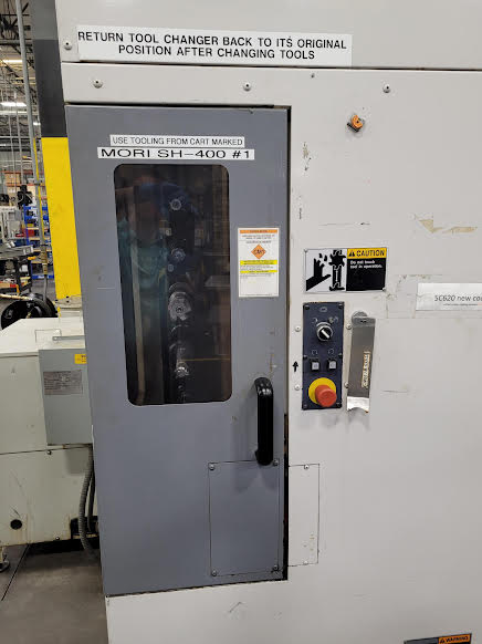 Mori Seiki SH-400 CNC HMC, 1999 - Chip Conveyor, Tombstones, TSC, Mist Collection, CAT 40 - Image 2