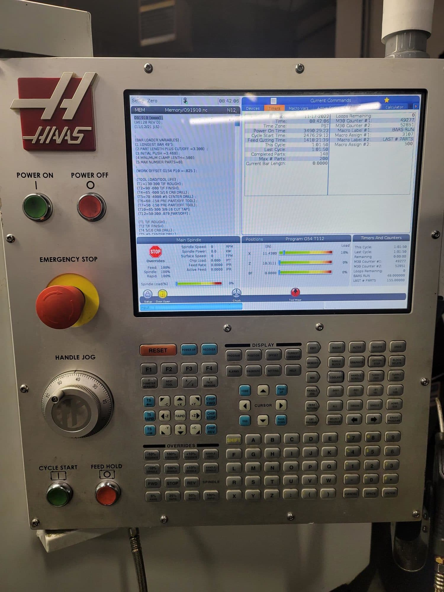 Haas ST-15 CNC Lathe, 2021- Bar Feeder, Chip Conveyor, Tool Presetter, Parts Catcher, Royal Collet - Image 2