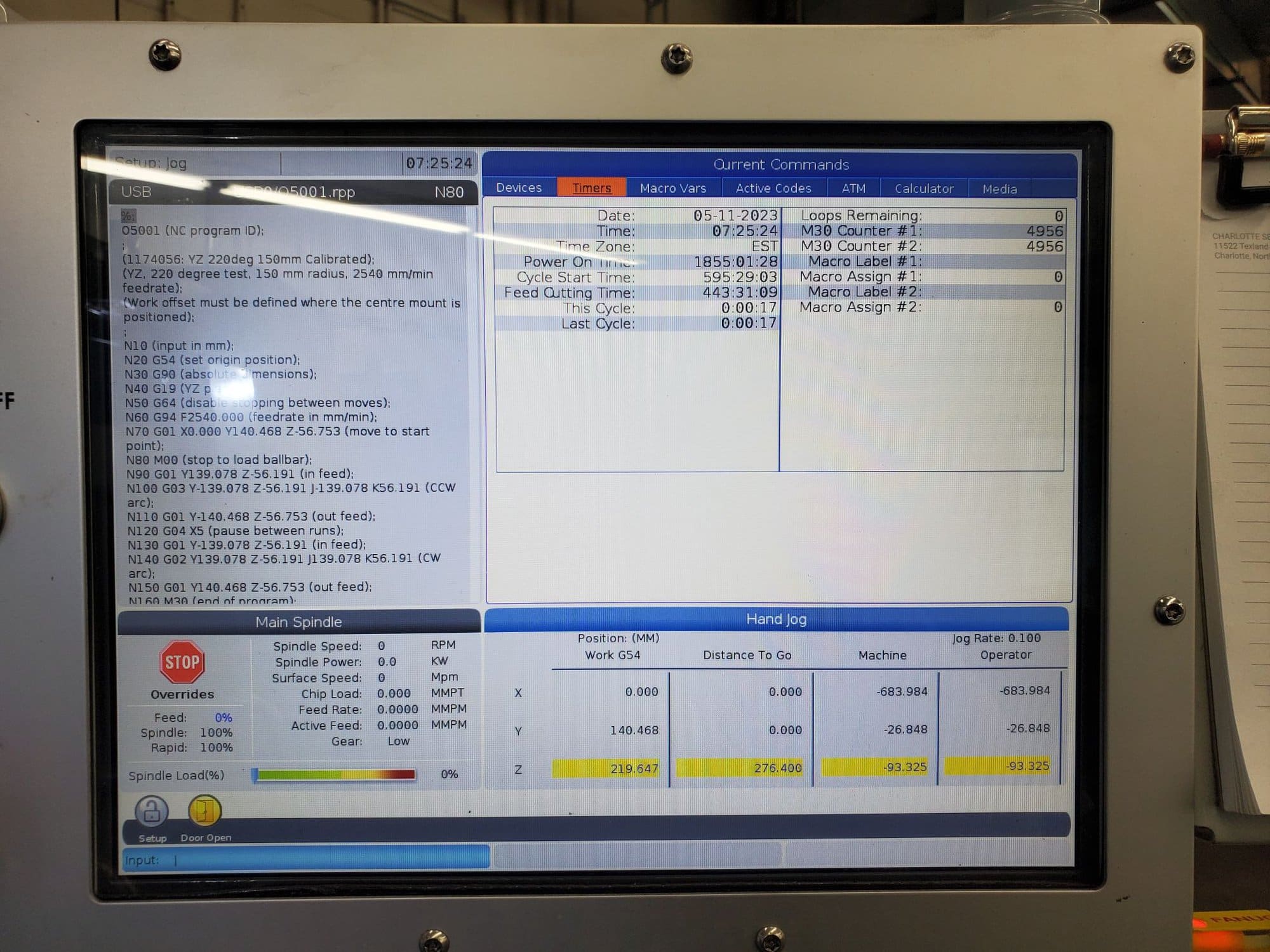 Haas VF-4 VMC, 2020 - Through Spindle Coolant, Chip Auger, Low Hours - Image 12