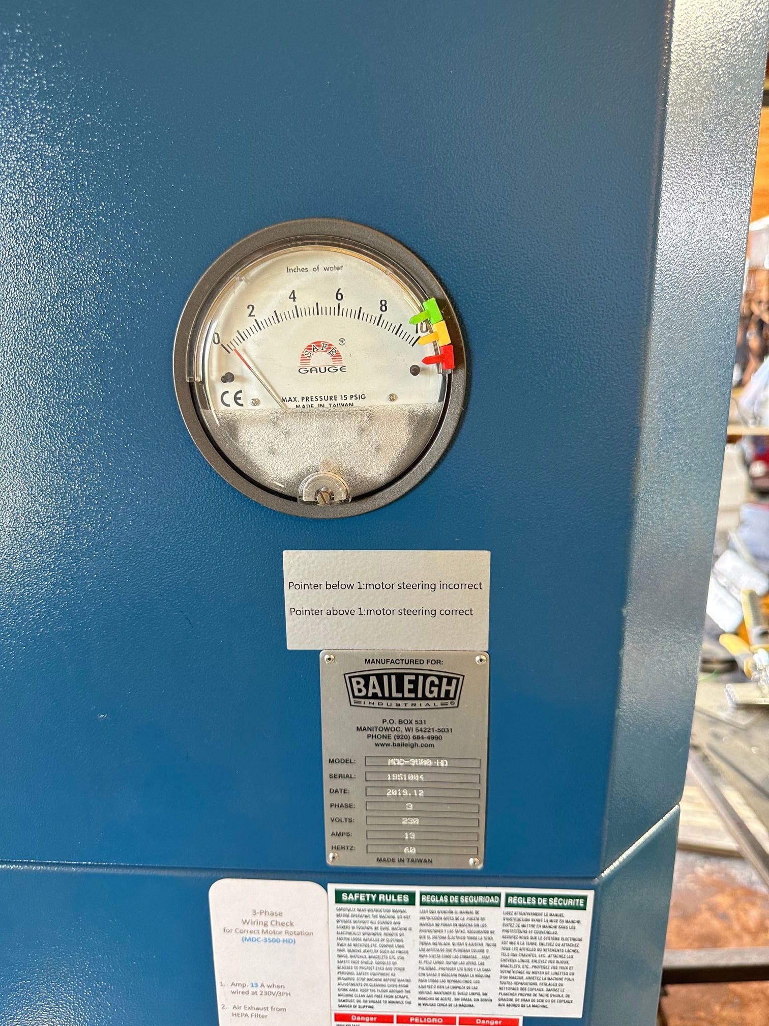 5 HP Baleigh Industrial MDC-3500-HD Dust Collector, 2019 - Image 4