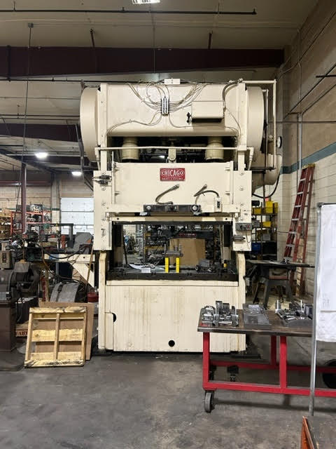 150 Ton Chicago Dreis & Krump SS-150-30-60 Straight Side Press, 1965 - Under Power, Feeder