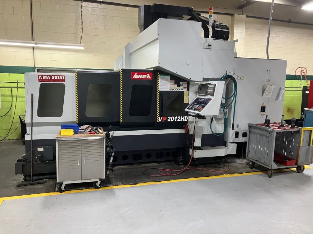 Yama Seiki VP2012HD CNC Bridge Mill, 2014 - Chip Blaster, 4th Axis Pre-Wire, 6k spindle with Gear Box, Fanuc Control