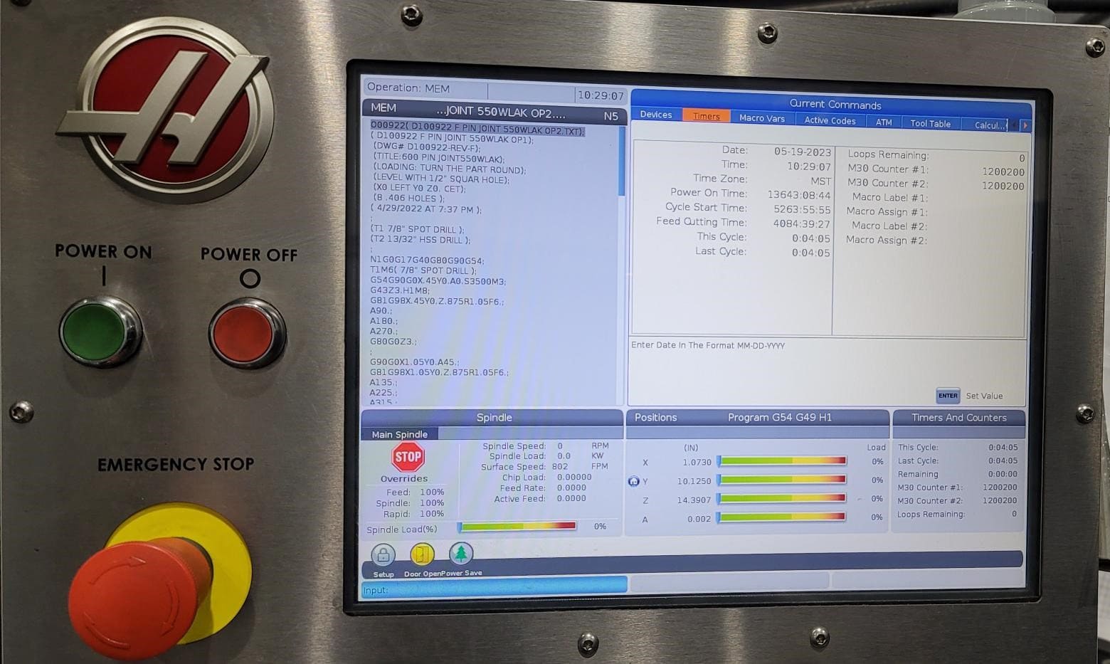 Haas VF-4 VMC, 2018 - TSC, Side Mount Tool Changer, WIPS-R, Chip Auger, Renishaw Wireless Intuitive Probing - Image 3