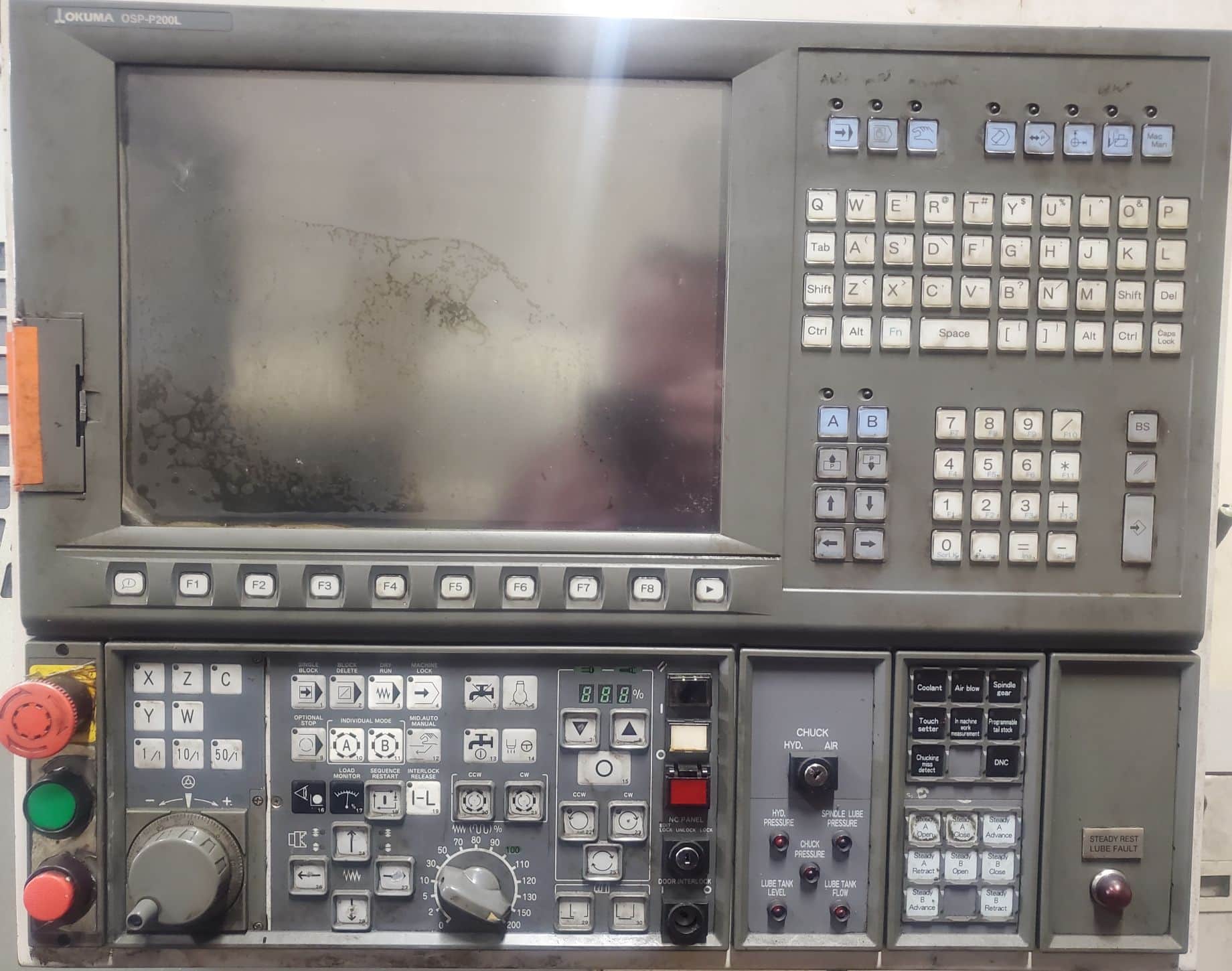Okuma LB35-II CNC Lathe, 2007 - Chip Conveyor, Steady Rest, Extended Air Chuck - Image 3