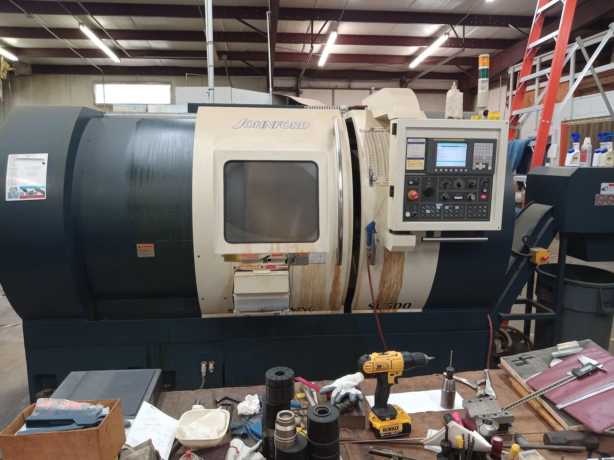 Johnford SL-500 CNC Lathe, 2010, 609 Cutting Hours