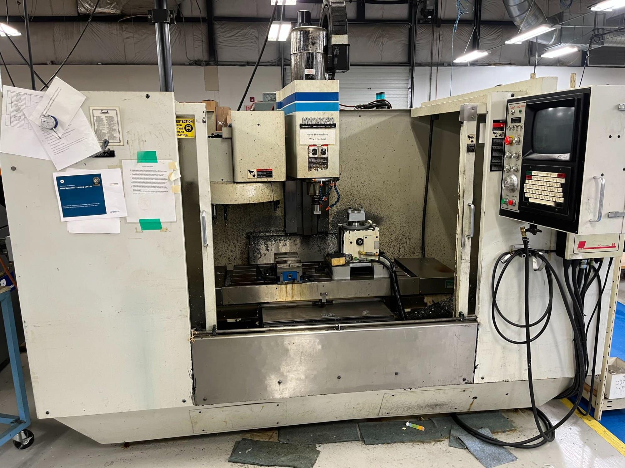 Fadal VMC 4020 HT Vertical Mill, 1995- 4th Axis Rotary Table, High Torque