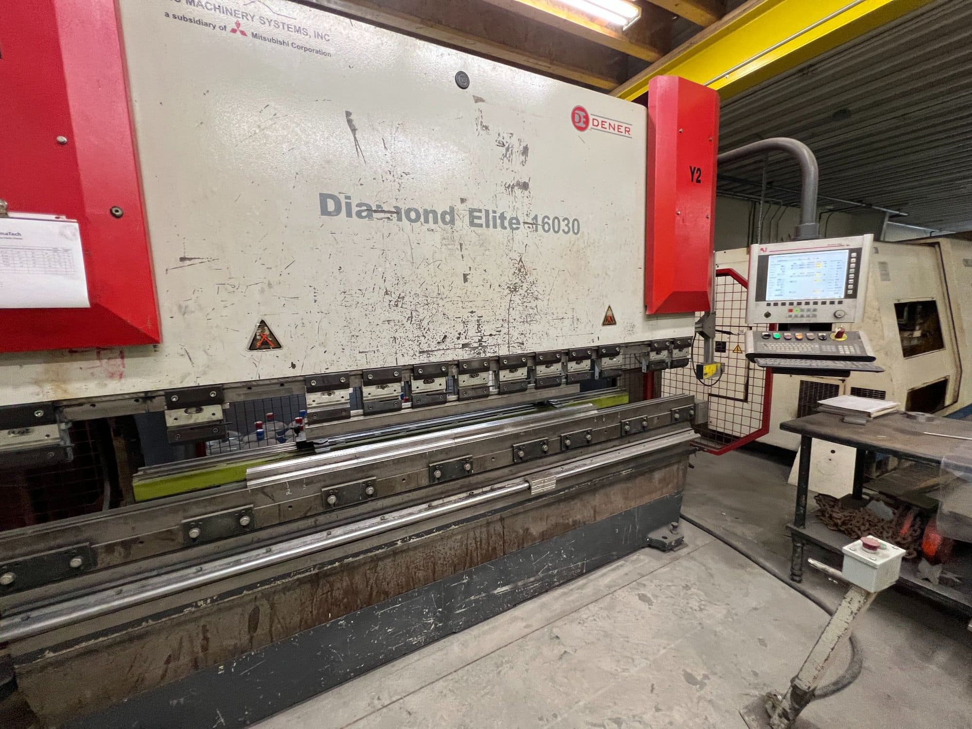 160 ton X 10 Mitsubishi Dener Diamond Elite 16030 Hydraulic Press Brake, 2012 - Tooling Included - Image 12