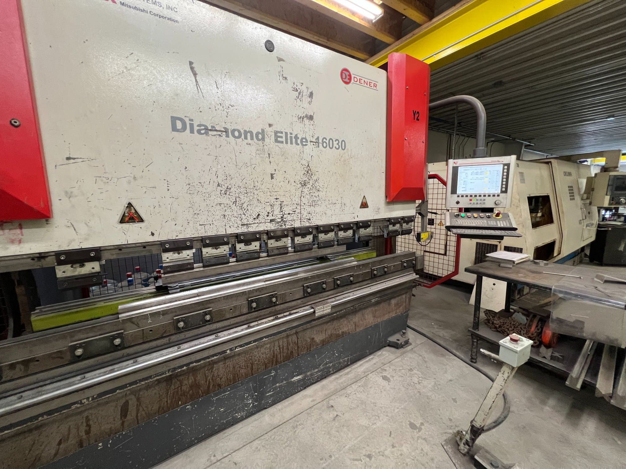 160 ton X 10 Mitsubishi Dener Diamond Elite 16030 Hydraulic Press Brake, 2012 - Tooling Included - Image 13
