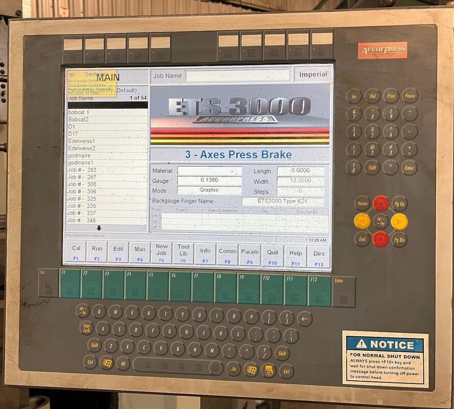 600 Ton x 16' Accurpress 760016 CNC Press Brake, 2010 - Flush Floor, Variable Lower Die, Tooling Included - Image 9