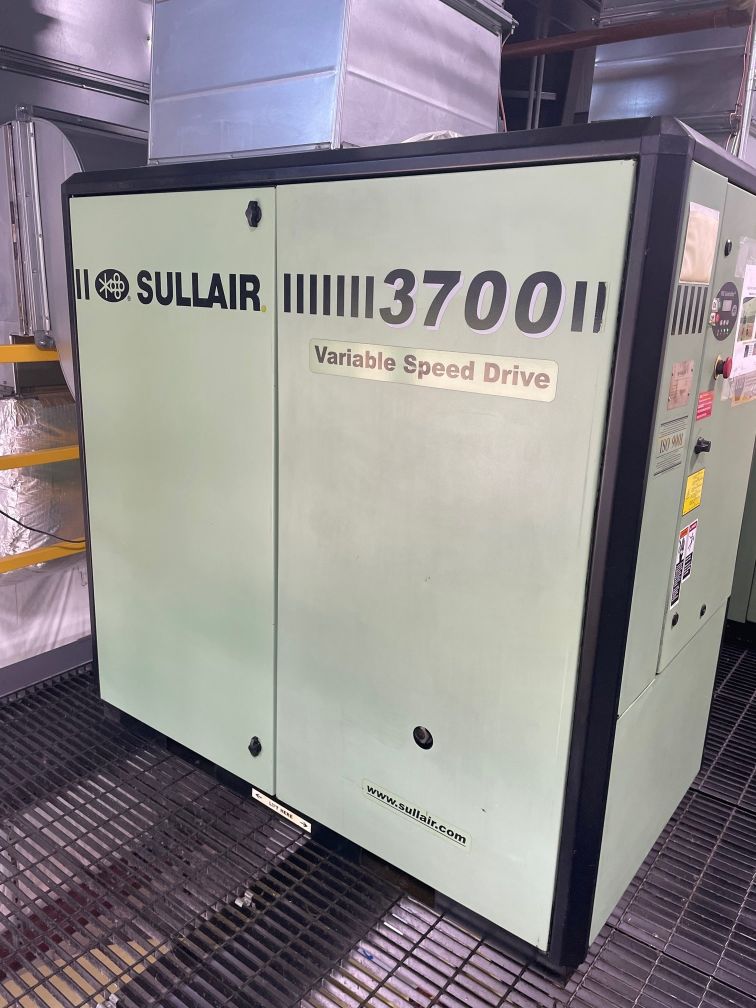 50HP Sullair 3707V Rotary Screw Air Compressor, 2007