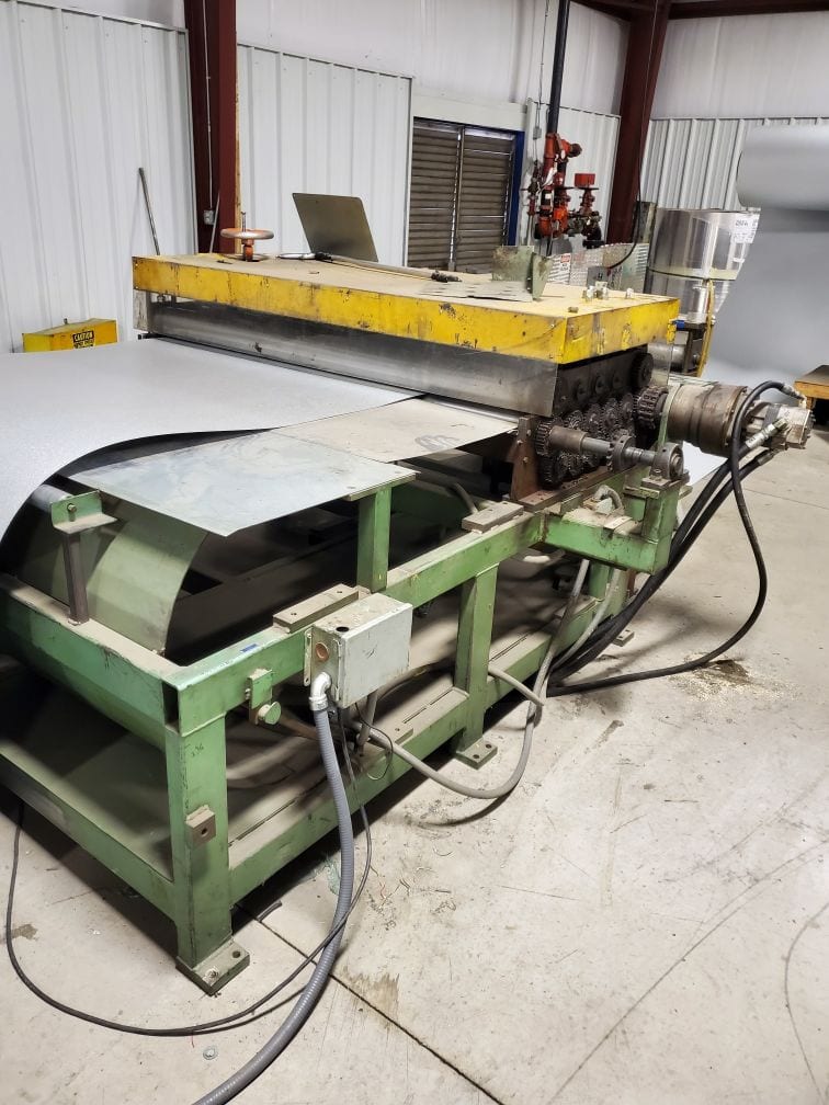 48" x 20 ga. Engel 5-20CTL-SC Cut To Length Straightener and Shear Only, 1993 - Coil Handler Not Included