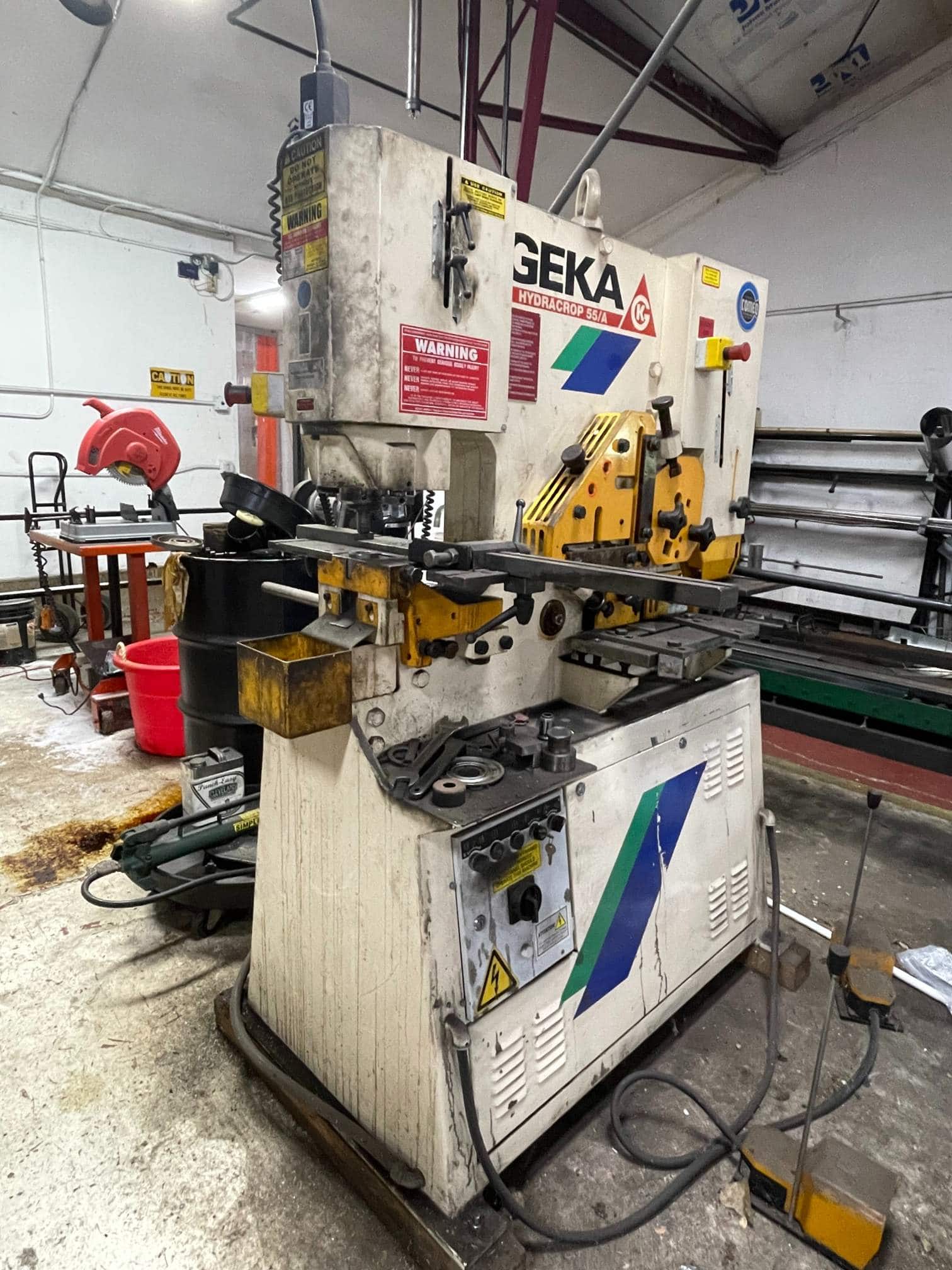 55 Ton Geka Hydracrop 55/A Ironworker, 2004 - 5 Different Workstations & 2 Cylinders to Complete 2 Different Tasks at Same Time! - Image 2