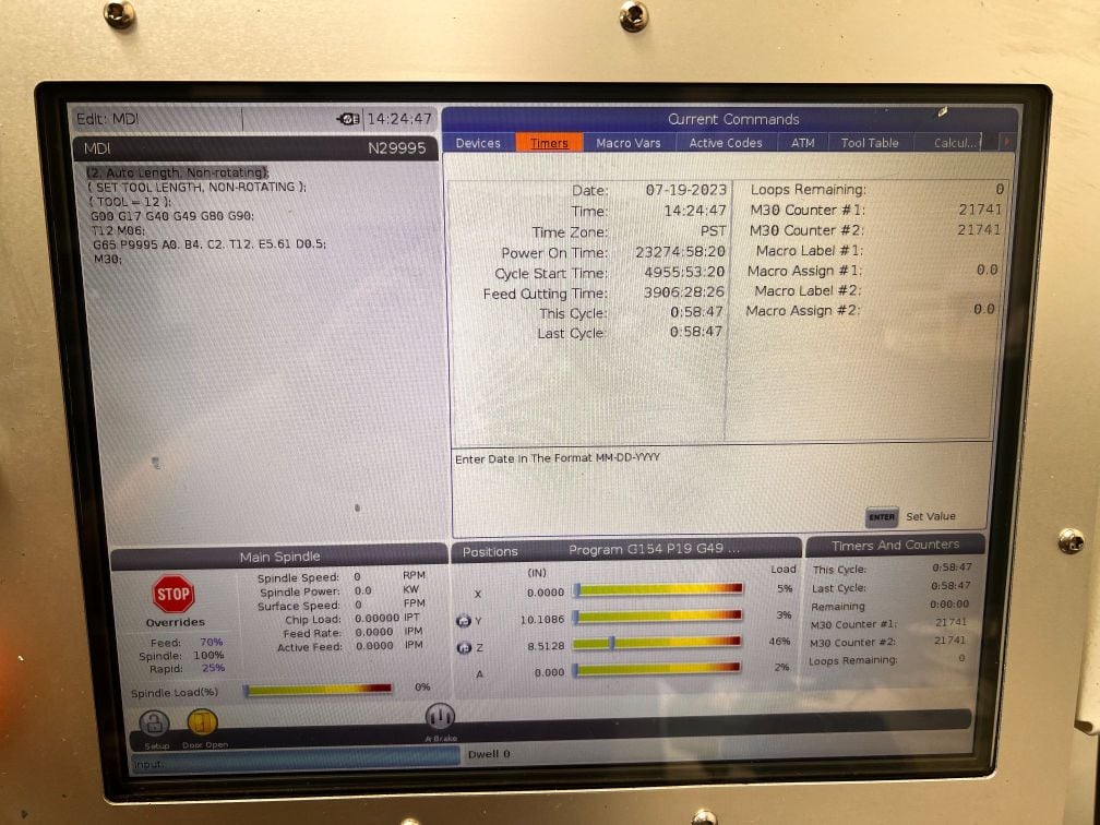 Haas VF-4SS VMC, 2019 - HRT-210 Trunnion, Probe, Coolant Thru Spindle - Image 9