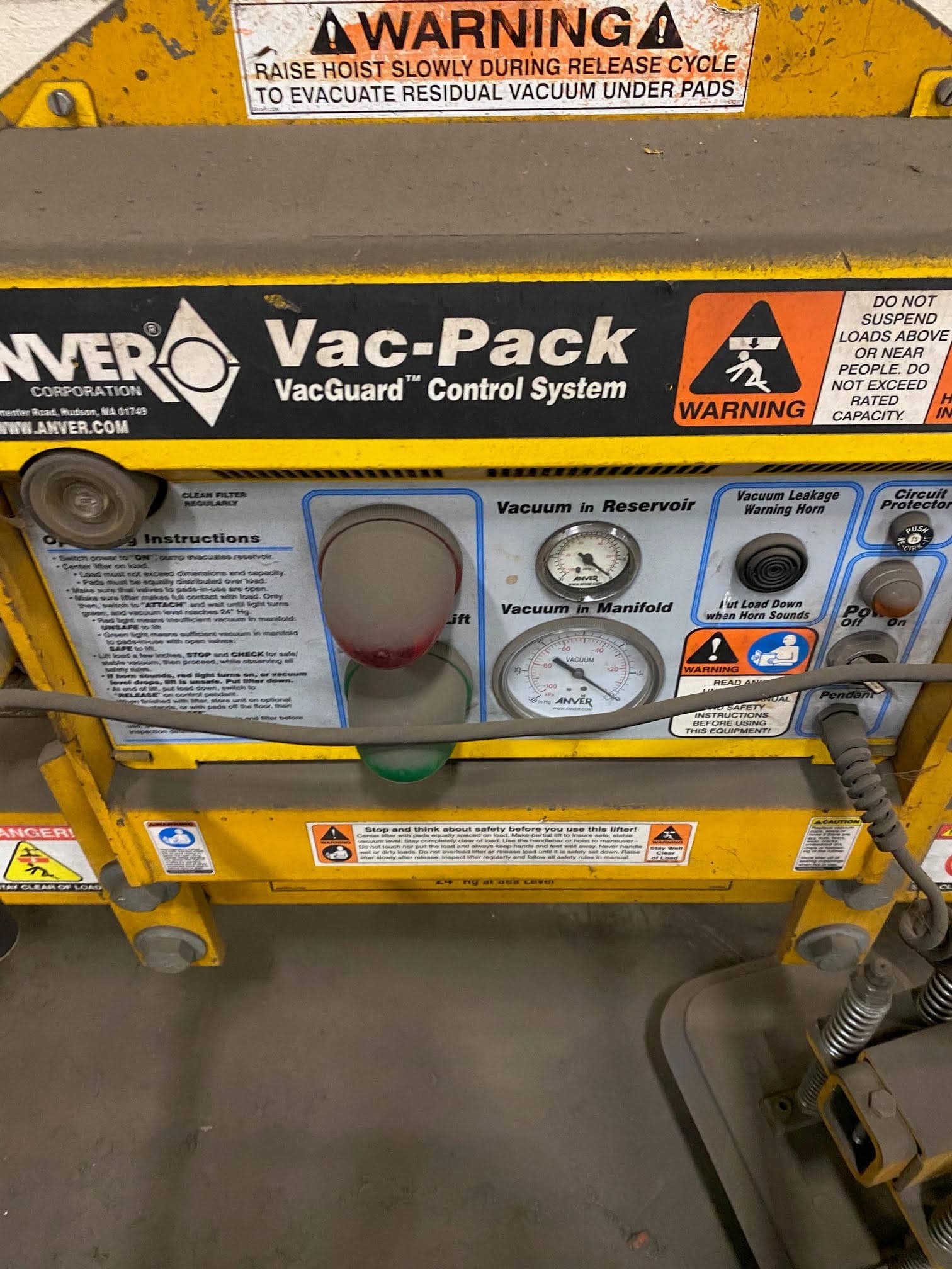 Anver VPE3-HDO W/L800M8-190-4/53 Plate Vacuum Sheet Lifter, 2007