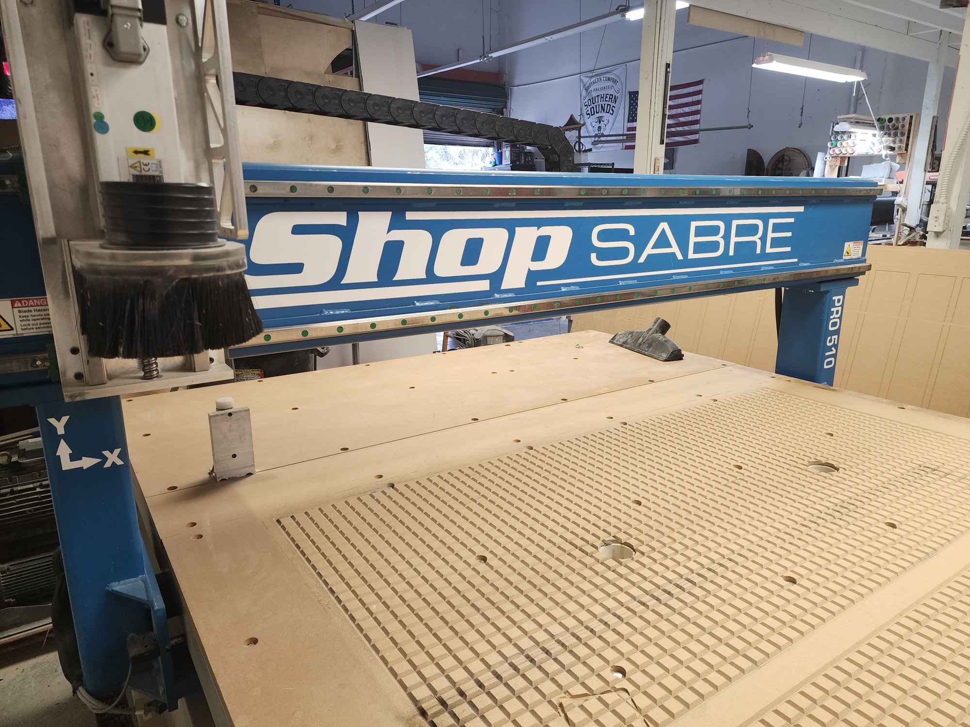 ShopSabre Pro 510 CNC Router, 2015- FPZ 20hp Vacuum Pump, Rotary Axis