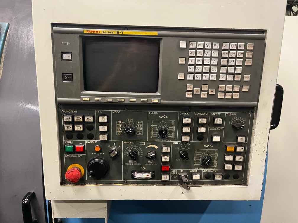 YCM TC-36 CNC Lathe, 2002 - Fanuc Control, Chip Conveyor - Image 5
