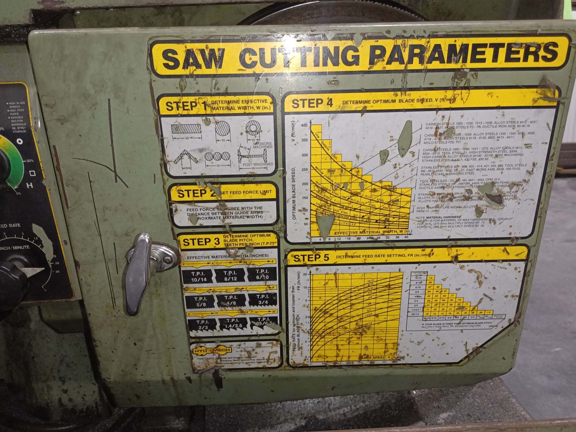 12" X 12" Hyd-Mech H-12A Horizontal Band Saw, 1999 - Image 5