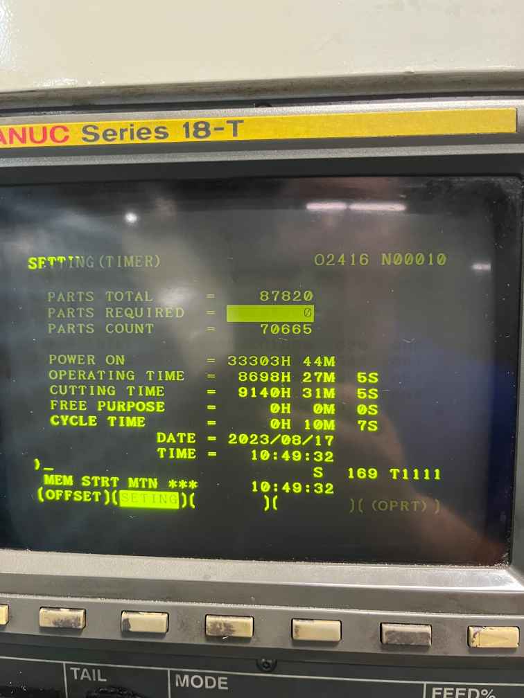 YCM TC-36 CNC Lathe, 2002 - Fanuc Control, Chip Conveyor - Image 6
