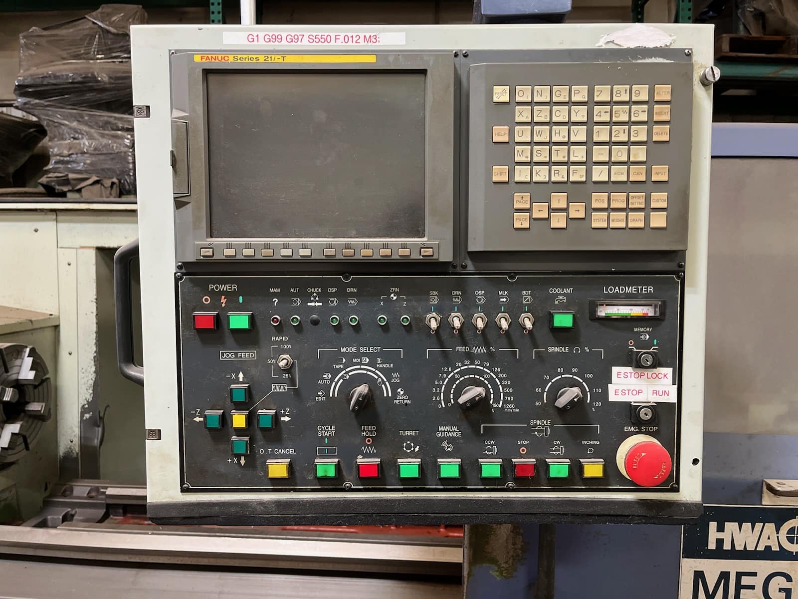 Hwacheon, Mega 58, CNC Flatbed Lathe, Fanuc 21i-T Control, 2002 - Image 7
