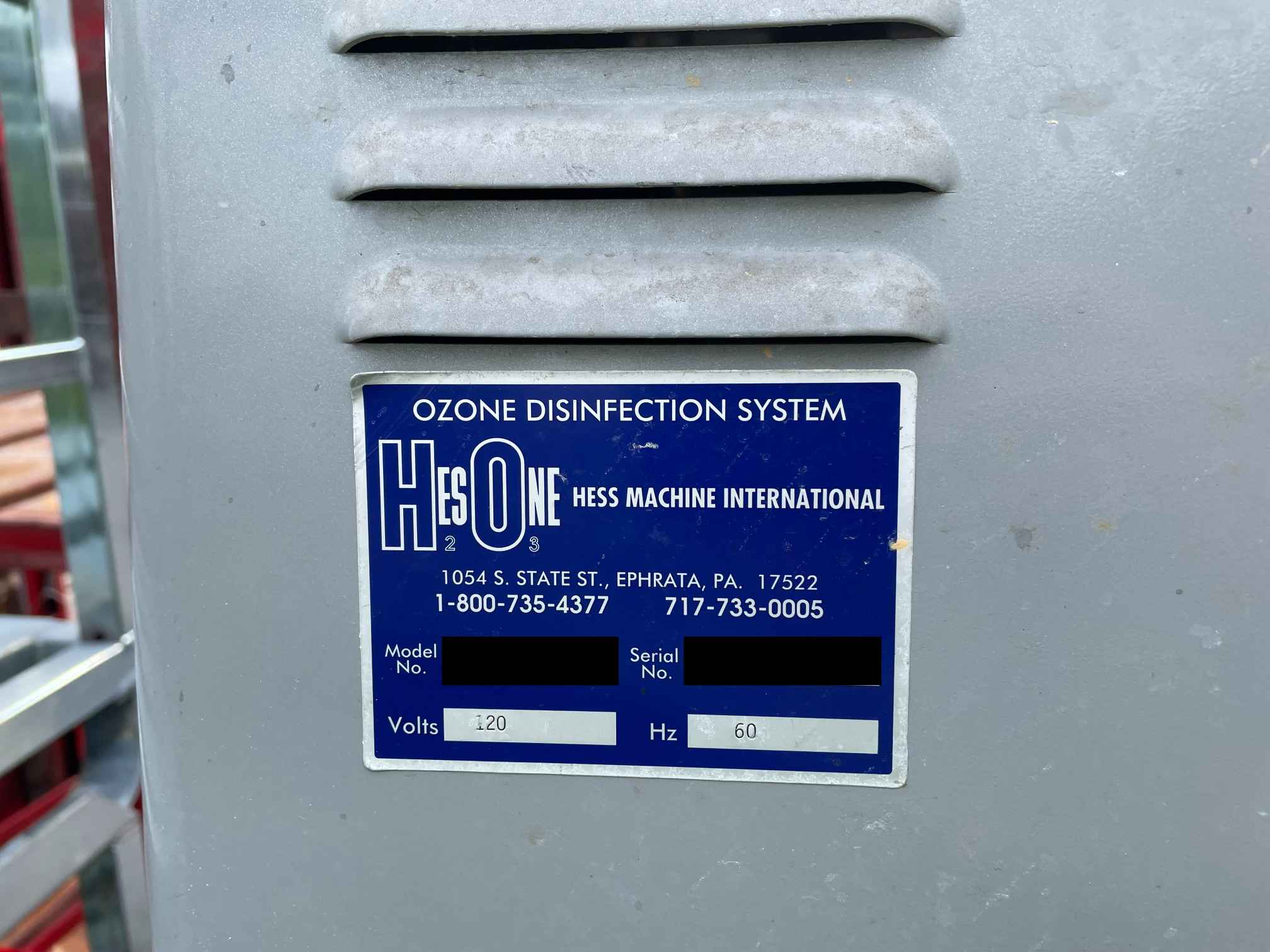 Hess LT-1-50 Ozone Disinfection System
