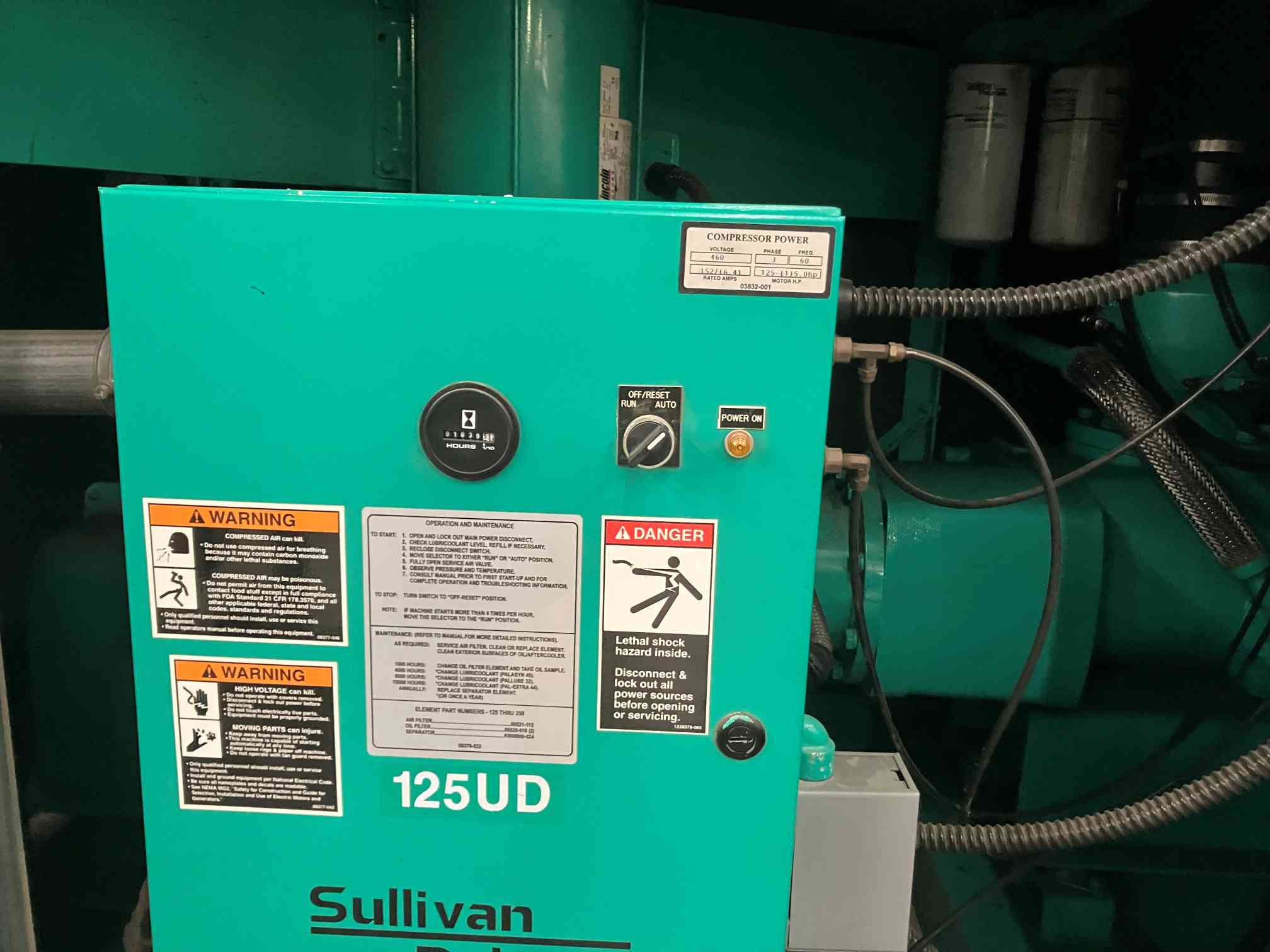 125 HP Sullivan Palatek 125UDG Air Compressor