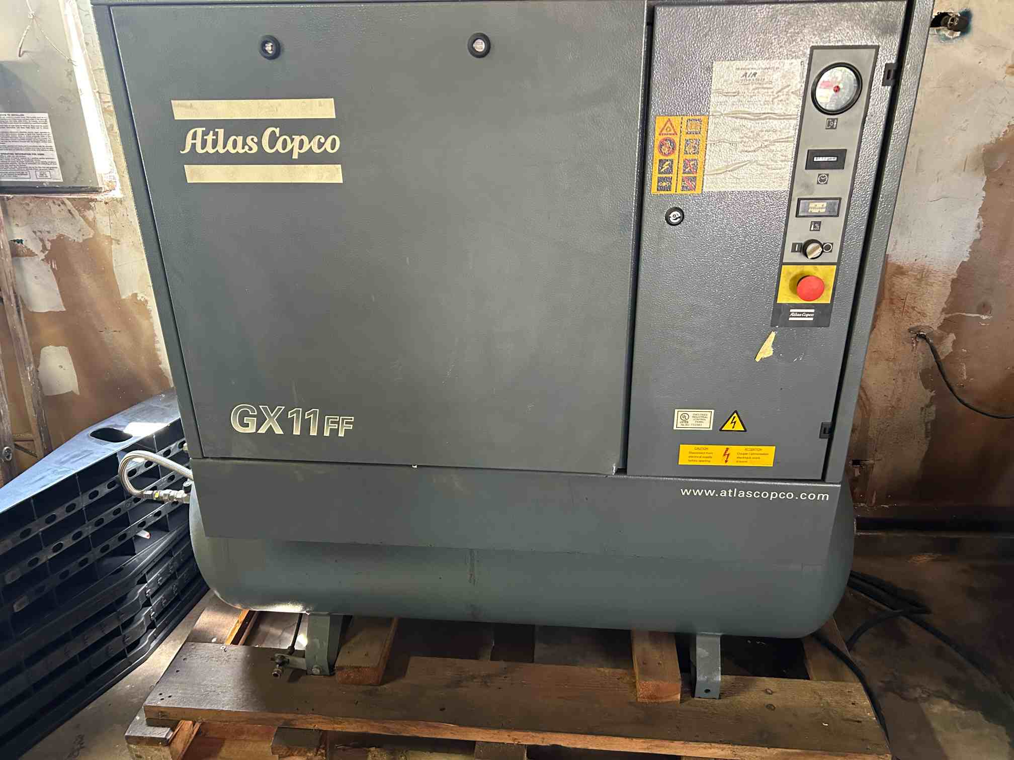 15 HP Atlas Copco GX11 Rotary Screw Air Compressor