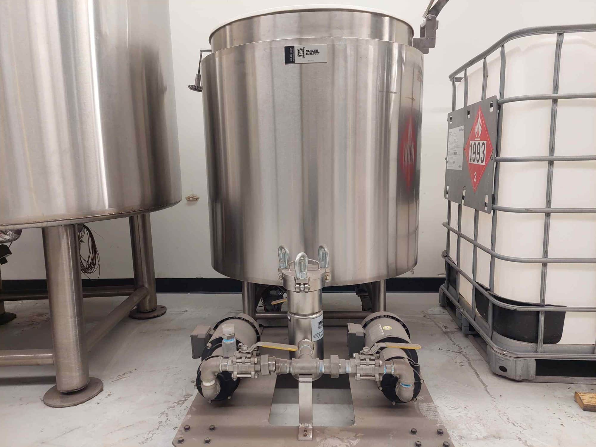150 Gallon Mixer Direct SSTSC0150 Stainless Steel Mixing Tank