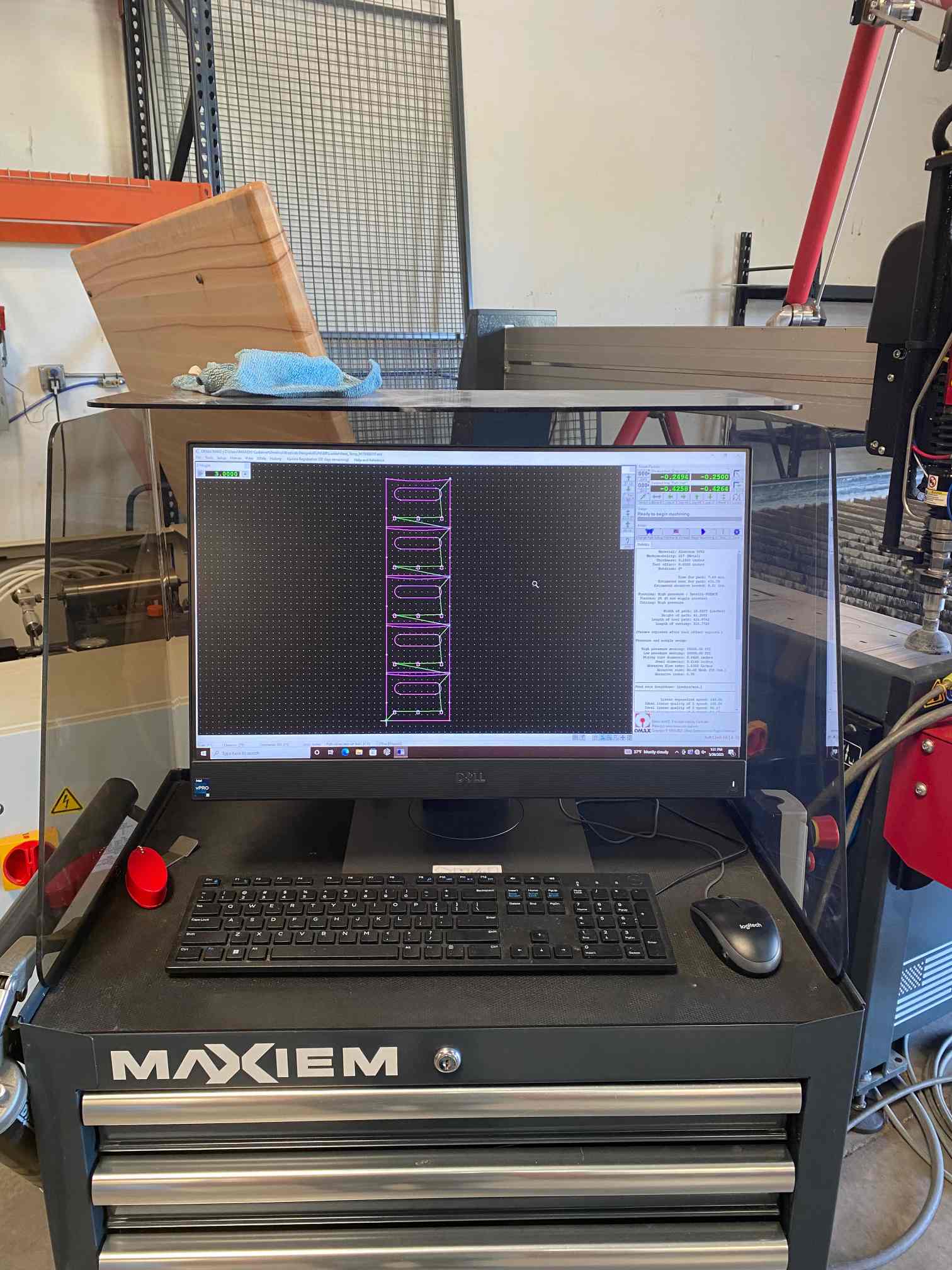 6' x 12' Omax 1530 Maxiem Waterjet 60,000 PSI