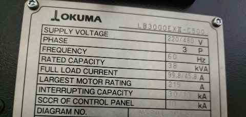 Okuma LB3000EXII-C500 2 Axis Lathe