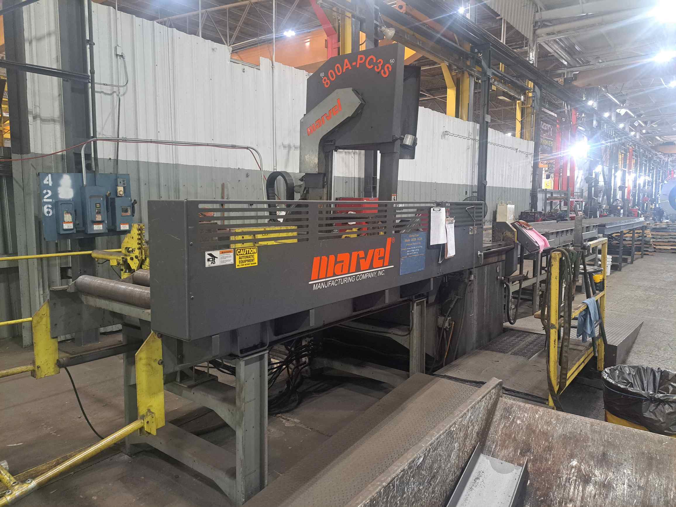 31.5" x 37" Marvel 800A-PC3S-60 Vertical Bandsaw Automatic