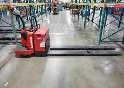 2020 raymond walk ride long fork twin pallet jack model 8410 6000 lb capacity
