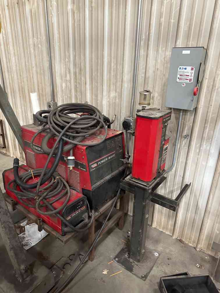 Overhead Gantry Robotic Welder, Fanuc M-16iB 20T, Lincoln Power Wave 455M