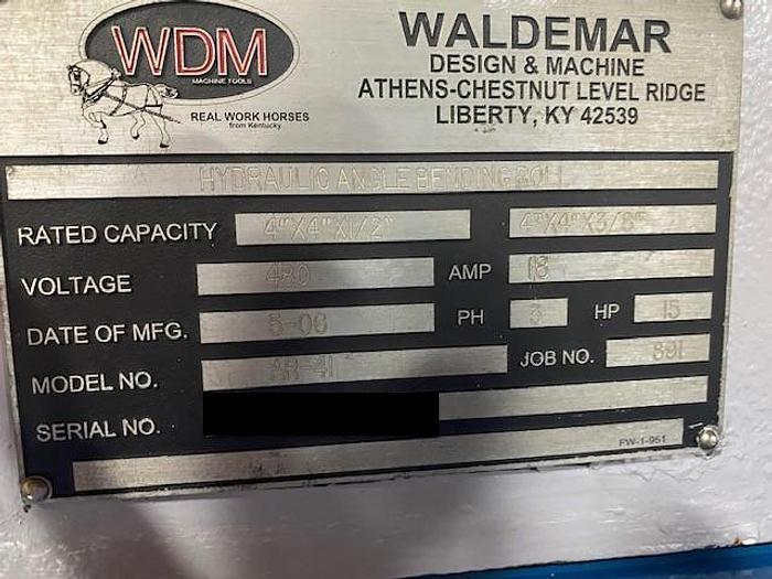 4" x 4" x 1/2" WDM AR-41 Angle Roll