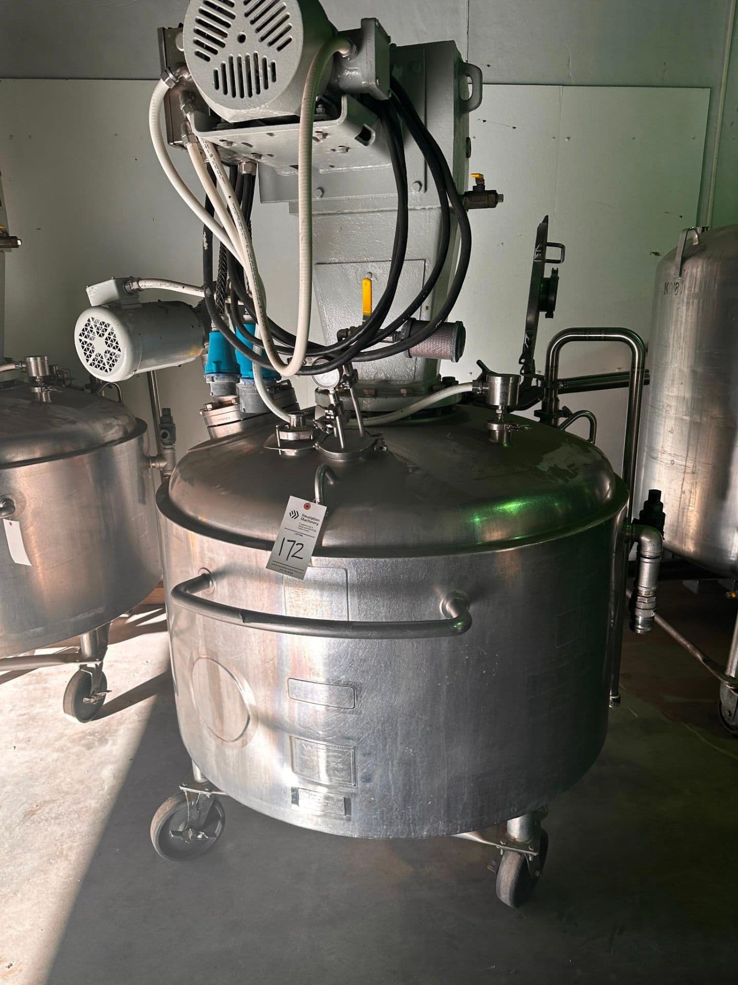 walker reactor 316l ss 185 gallon jacketed agitated