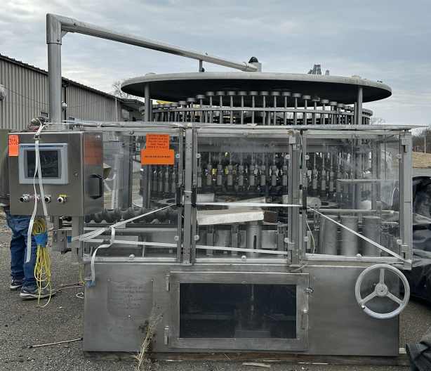 80 Head U.S. Bottlers Machinery Co. Gravity Liquid Filler Monoblock PGF-80