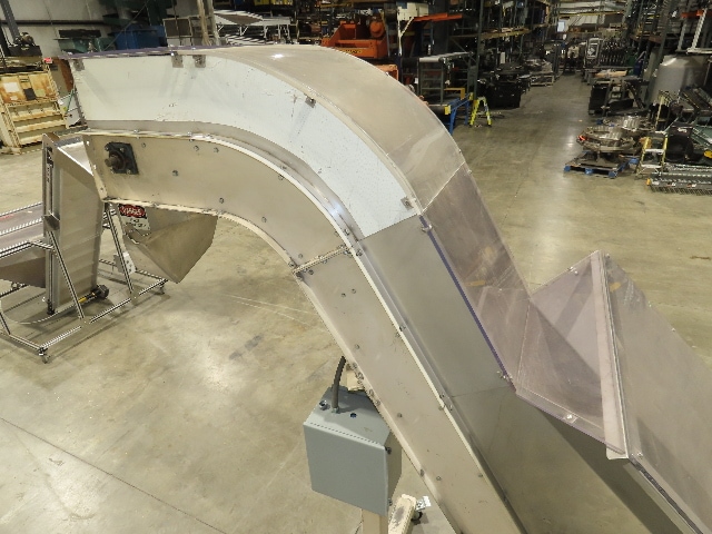 Kartridg Pak 18"x 11' Cleated Incline Conveyor Elevator Feed Hopper 72FPM