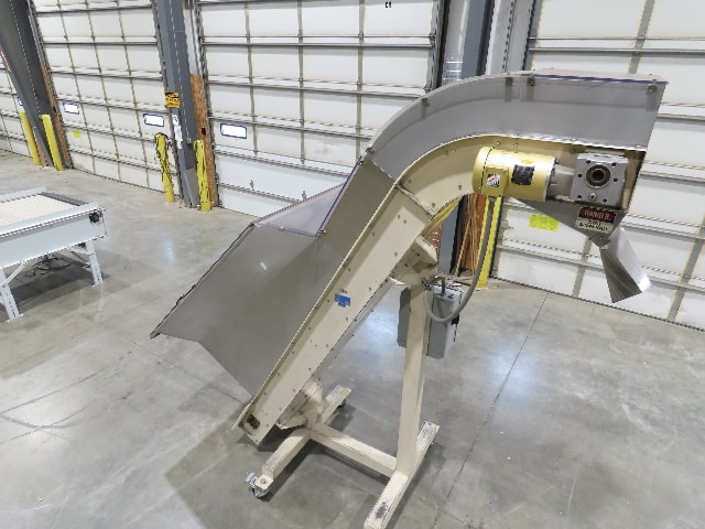 Kartridg Pak 18"x 11' Cleated Incline Conveyor Elevator Feed Hopper 72FPM