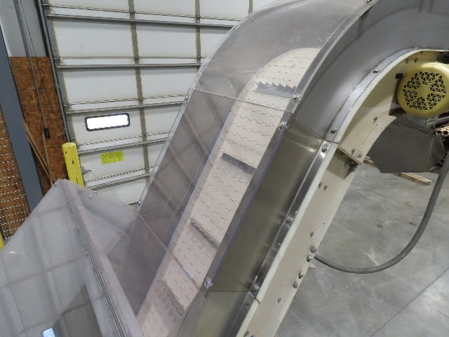 Kartridg Pak 18"x 11' Cleated Incline Conveyor Elevator Feed Hopper 72FPM