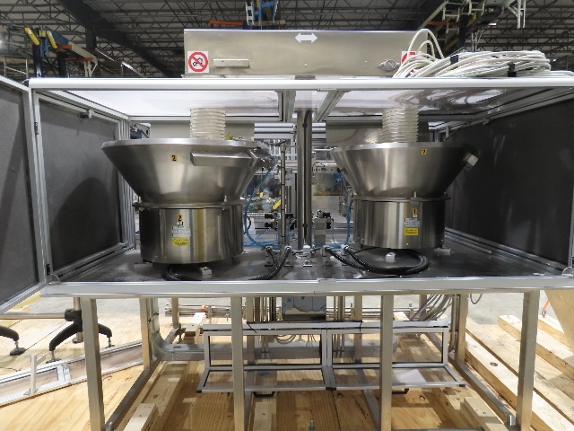 Coster CAP300 Cap Placing Line Aerosol Bottle Capper & Sorter with Feed Hopper