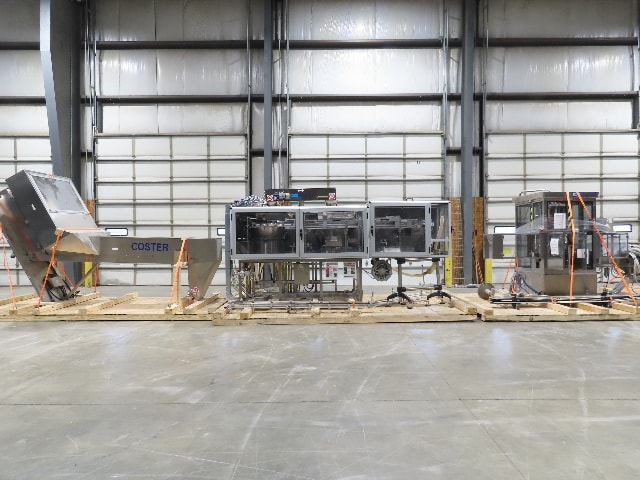 Coster CAP300 Cap Placing Line Aerosol Bottle Capper & Sorter with Feed Hopper