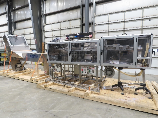 Coster CAP300 Cap Placing Line Aerosol Bottle Capper & Sorter with Feed Hopper