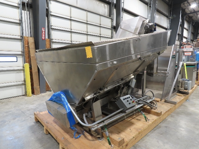 Shibuya Hoppmann Norwalt Aerosol Can Puck Sorter Inserter Line w/ Feeder Hopper