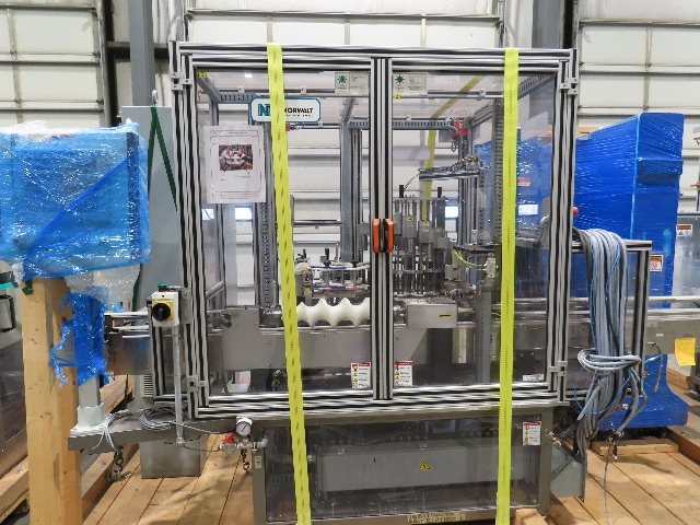 Shibuya Hoppmann Norwalt Aerosol Can Puck Sorter Inserter Line w/ Feeder Hopper