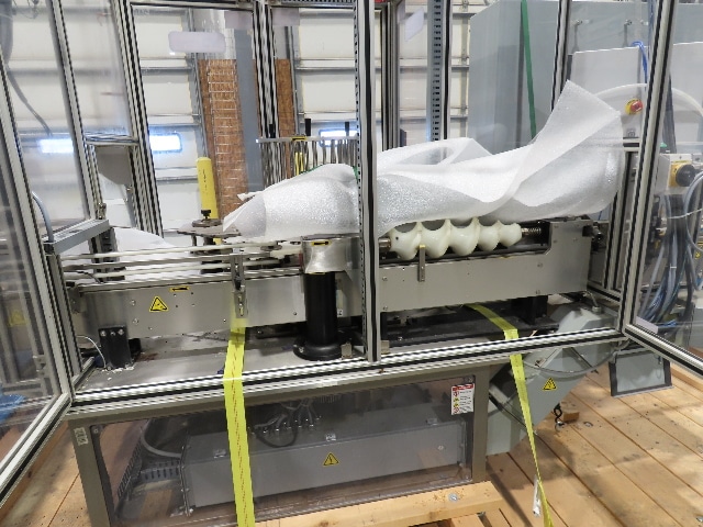 Shibuya Hoppmann Norwalt Aerosol Can Puck Sorter Inserter Line w/ Feeder Hopper